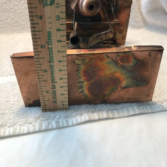 Vintage Copper Sculptural Figurine Music Box Handmade & Unique Design Quirky Dec - Picture 11 of 12